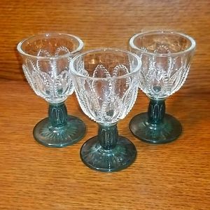 VTG 3 Emerald Coctail glasses